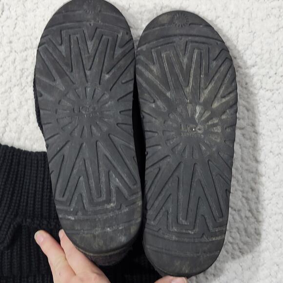 UGG Women's Classic Cardy Button Knitted Tall Pull-On Boots Black 5819 Size 6 - Picture 5 of 5